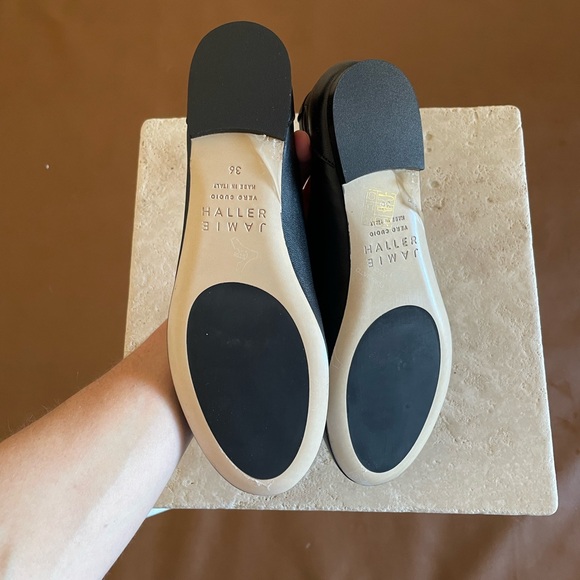 NWT JAMIE HALLER Two-Tone Penny Loafers in Black/White - Picture 7 of 8